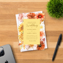 Elegante waterverf herfst trouwuitnodiging