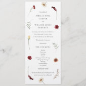 Elegante Waterverf Herfst Wilde Bloemen Bruiloft Programmakaart (Voorkant)