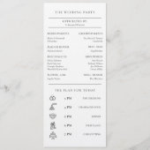 Elegante Waterverf Herfst Wilde Bloemen Bruiloft Programmakaart (Achterkant)