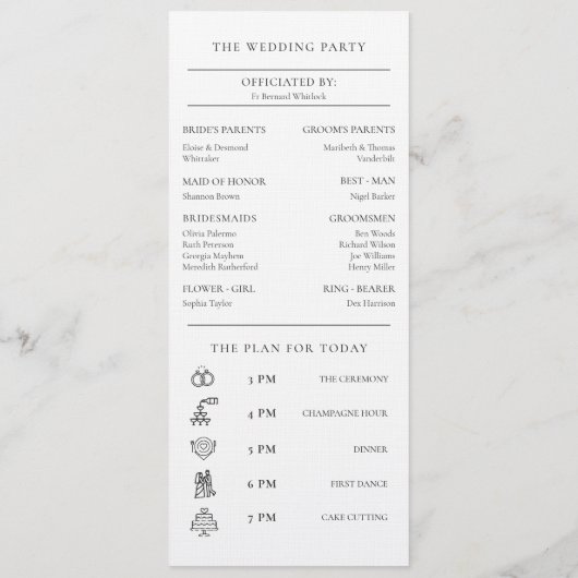 Elegante Waterverf Herfst Wilde Bloemen Bruiloft Programmakaart (Achterkant)