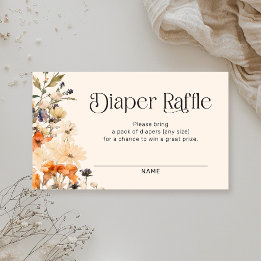 Elegante Waterverf Herfst Wilde Bloemen Luier Raff Informatiekaartje