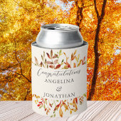 Elegante Waterverf herfstbladeren aangepaste bruil Blikjeskoeler