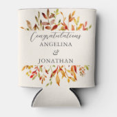 Elegante Waterverf herfstbladeren aangepaste bruil Blikjeskoeler (Voorkant)