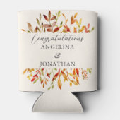 Elegante Waterverf herfstbladeren aangepaste bruil Blikjeskoeler (Achterkant)