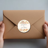 Elegante Waterverf herfstbladeren aangepaste bruil Ronde Sticker