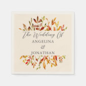 Elegante Waterverf herfstbladeren aangepaste bruil Servet (Voorkant)