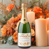 Elegante Waterverf herfstbladeren aangepaste bruil Sparkling Wijnetiket