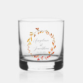 Elegante Waterverf herfstbladeren aangepaste bruil Whisky Glas (Voorkant)