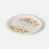 Elegante waterverf herfstbladeren aangepaste trouw papieren bordje (Gekanteld)