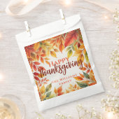 Elegante waterverf herfstbladeren rand Thanksgivin Bedankzakje (Geknipt)