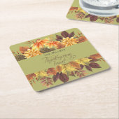 Elegante waterverf herfstbladeren Thanksgiving-fee Kartonnen Onderzetters (Schuin)