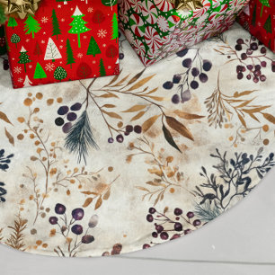 Elegante Waterverf herfstkleuren bloemenpatroon Kerstboom Rok