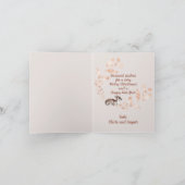 Elegante Waterverf Herten Vrede en Vreugde Kerstmi Kaart (Binnen)