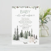 Elegante Waterverf het is koud buiten Baby shower Kaart (Staand voorkant)