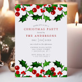 Elegante Waterverf Holly Berries Kerstfeest Kaart