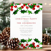 Elegante Waterverf Holly Berries Kerstfeest Kaart