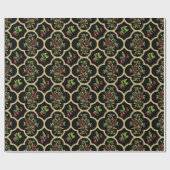 Elegante Waterverf Holly en Gold Quatrefoil Cadeaupapier (Vlak)