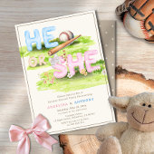 Elegante Waterverf Honkbal Wildflowers Hij of zij Kaart