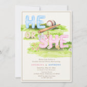 Elegante Waterverf Honkbal Wildflowers Hij of zij Kaart (Voorkant)