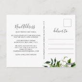 Elegante Waterverf Hop Foliage Moving Aankondiging Briefkaart (Achterkant)