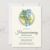 Elegante Waterverf Housewarming Dinner Party Kaart (Voorkant)