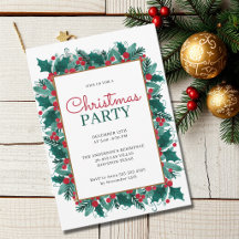 Elegante waterverf hulst botanische kerstfeest