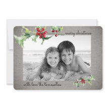 Elegante waterverf hulstbessen script foto