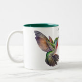 Elegante Waterverf Hummingbird Gepersonaliseerde n Tweekleurige Koffiemok (Links)