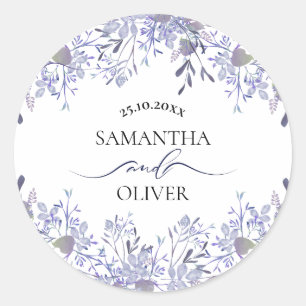 Elegante Waterverf Huwelijkssticker Ronde Sticker