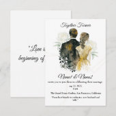 Elegante Waterverf huwelijksuitnodiging | bewerkba Kaart (Voorkant / Achterkant)