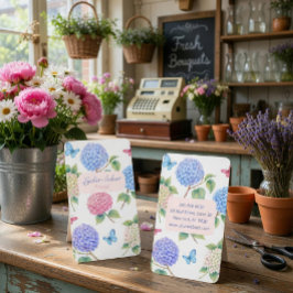 Elegante Waterverf Hydrangea Bloemist Visitekaartj Visitekaartje