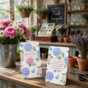 Elegante Waterverf Hydrangea Bloemist Visitekaartj Visitekaartje