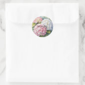 Elegante Waterverf Hydrangea Bruiloft Ronde Sticker (Tas)
