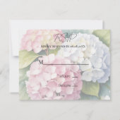 Elegante Waterverf Hydrangea Bruiloft RSVP Kaartje (Voorkant)