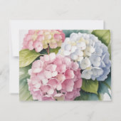 Elegante Waterverf Hydrangea Bruiloft RSVP Kaartje (Achterkant)