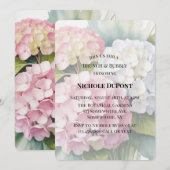 Elegante Waterverf Hydrangea Brunch en Bruiswijn Kaart (Voorkant / Achterkant)