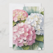 Elegante Waterverf Hydrangea Brunch en Bruiswijn Kaart (Achterkant)
