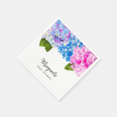 Elegante Waterverf Hydrangea Flowers | BABY SHOWER Servet (Hoek)