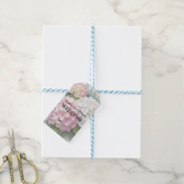 Elegante Waterverf Hydrangea Huwelijks Dankjewel Cadeaulabel