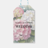 Elegante Waterverf Hydrangea Huwelijks Dankjewel Cadeaulabel (Voorkant)