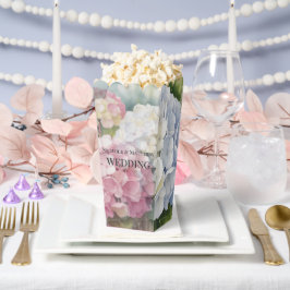 Elegante Waterverf Hydrangea Huwelijksgunst Bedankdoosjes