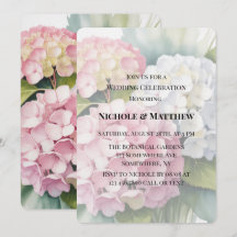 Elegante Waterverf Hydrangea Huwelijksviering 