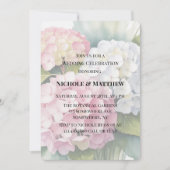 Elegante Waterverf Hydrangea Huwelijksviering Kaart (Voorkant)