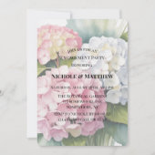 Elegante Waterverf Hydrangea Verloving Feest Kaart (Voorkant)