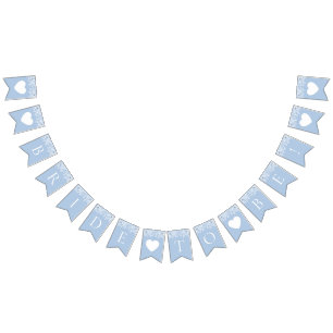 Elegante Waterverf Iets Blauw Bruid om te zijn Vlaggetjes