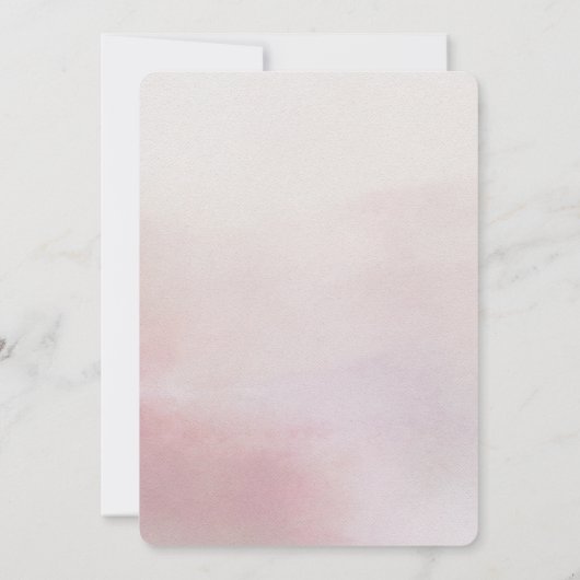 Elegante Waterverf in Blush Huwelijksuitnodiging Kaart (Achterkant)
