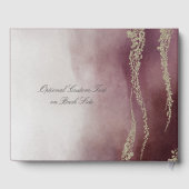 Elegante Waterverf in Cranberry Bruiloft Monogram Gastenboek (Achterkant)