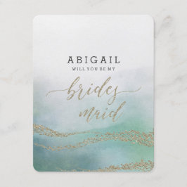 Elegante Waterverf in de oceaan zal je bruidsmeisj Kaart