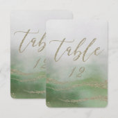 Elegante waterverf in Foliage Bruiloft Tafelnummer (Voorkant / Achterkant)