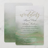 Elegante Waterverf in Foliage bruiloft uitnodiging (Voorkant / Achterkant)